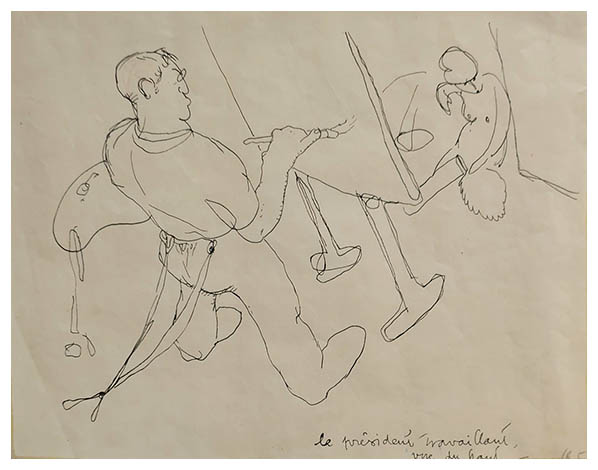 Old Morelli, drawing by Jules Pascin 1906